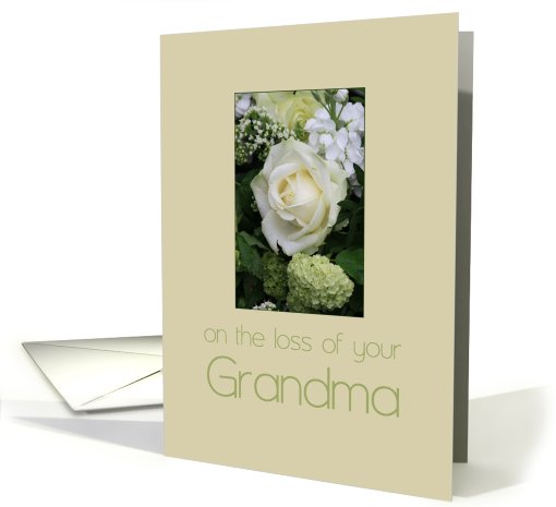 grandma White rose Sympathy card (779803)
