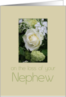 nephew White rose Sympathy card