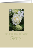 sister White rose Sympathy card