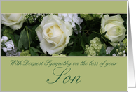 son White rose Sympathy card