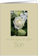 son White rose Sympathy card