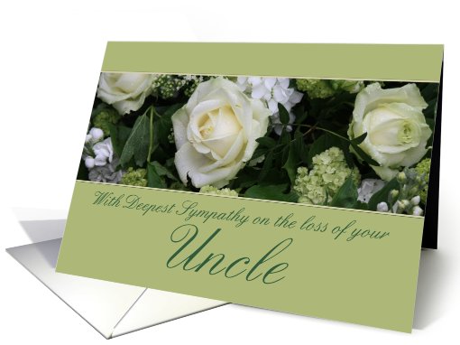 uncle White rose Sympathy card (779958)