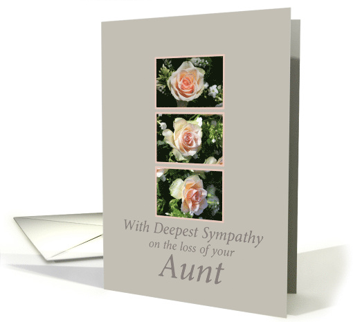 Sympathy Loss of Aunt Three Pink Roses card (779966)