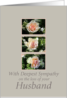 husband three pink roses Sympathy card