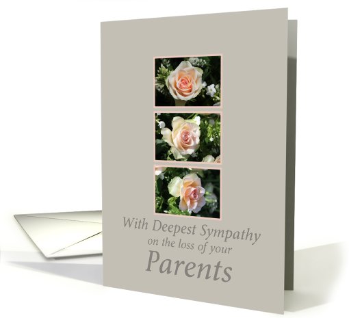 parents three pink roses Sympathy card (780002)