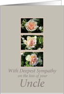 uncle three pink roses Sympathy card