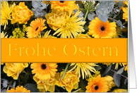 German Yellow Happy Easter Flowers card