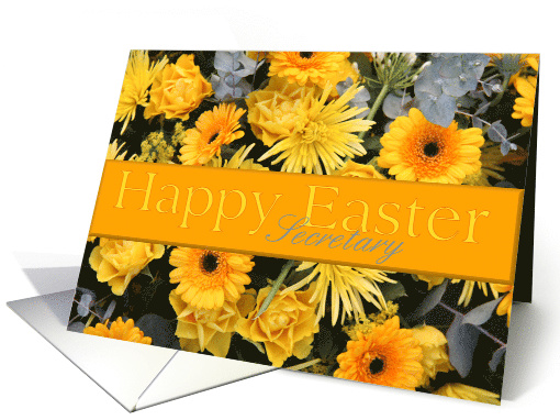 Secretary Yellow Happy Easter Flowers card (785179)