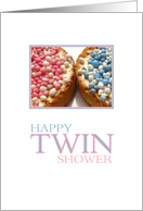 Happy Twin Shower Boy and Girl Twin Baby Shower Gift card