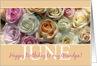 Grandpa Happy June Birthday Pastel Roses June Birth Month Flower card