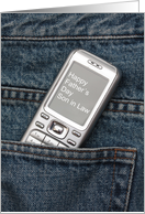 Son in Law Happy Father’s Day Cellphone in Jeans Pocket card