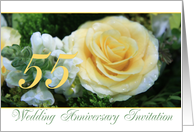 55th Wedding Anniversary Invitation - Yellow Rose card