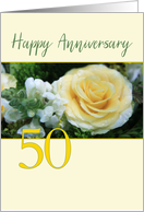 50th Wedding Anniversary Yellow Rose card