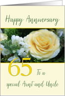 Aunt & Uncle 65th Wedding Anniversary Yellow Rose card