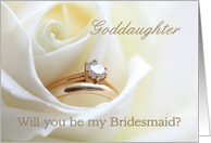 Goddaughter Be my Bridesmaid Bridal Set in White Rose card