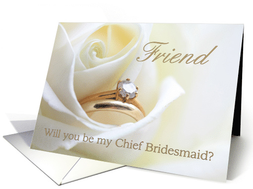 Friend Chief Bridesmaid Request Bridal Set in White card (850280)