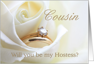 Cousin Be My Hostess Bridal Set in White Rose card
