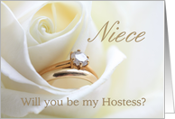 Niece Be My Hostess Bridal Set in White Rose card