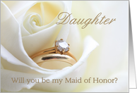 Daughter Be My Maid of Honor Bridal Set in White Rose card