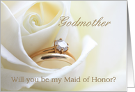 Godmother Be My Maid of Honor Bridal Set in White Rose card