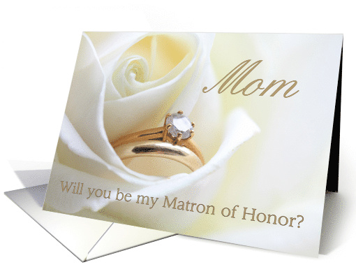 Mom Be My Matron of Honor Bridal Set in White Rose card (850405)