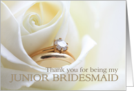 Thank you for being my Junior Bridesmaid - Bridal set in white rose card