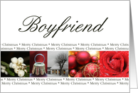 Boyfriend Merry Christmas red, black & white Winter collage christmas card