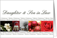 Daughter & Son in Law Merry Christmas red, black & white Winter collage christmas card