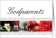 Godparents Merry Christmas red, black & white Winter collage christmas card