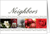 Neighbors Merry Christmas red, black & white Winter collage christmas card