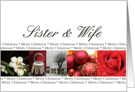 Sister& Wife Merry Christmas red, black & white Winter collage christmas card