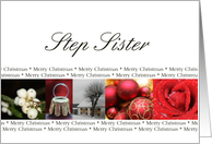 step sister Merry Christmas red, black & white Winter collage christmas card
