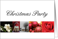 Christmas Party Invitation red, black & white Winter collage card