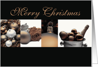 Merry Christmas sepia, black & white Winter collage card