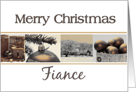 Fiance Merry Christmas, sepia, black & white Winter collage card