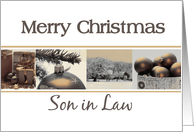 Son in Law Merry Christmas sepia black white Winter collage card