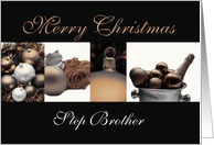 Step Brother Merry Christmas sepia black white Winter collage card