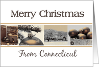 Connecticut State specific Merry Christmas card Winter collage card