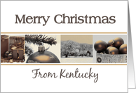 Kentucky State specific Merry Christmas card Winter collage card