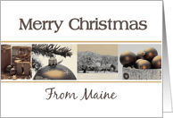 Maine State specific Merry Christmas card Winter collage card