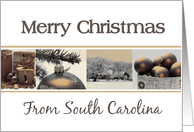 South Carolina State specific Merry Christmas card Winter collage card