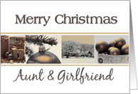 Aunt & Girlfriend Merry Christmas, sepia Winter collage card