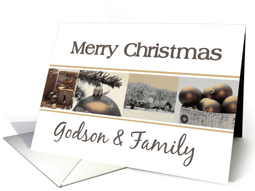 Godson & Family - Merry Christmas card Sepia Winter collage card