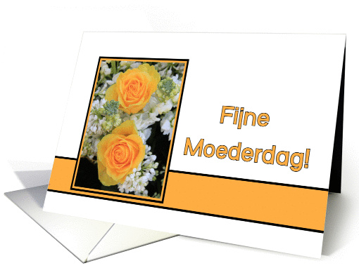 Mother's Day card in Dutch, Yellow roses card (914082)