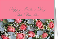 Mother’s Day Card Eucalyptus and pink roses for Step Daughter card