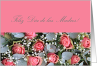 Mother’s Day Card Eucalyptus and pink roses in Spanish card