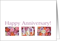 10th Wedding Anniversary Card pastel roses card