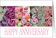 17th Wedding Anniversary Card pastel roses card