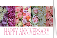 20th Wedding Anniversary Card pastel roses card