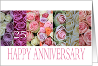 25th Wedding Anniversary Card pastel roses card